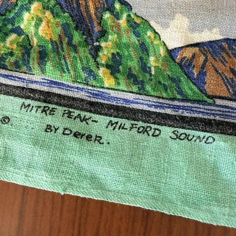 New Zealand South Island Linen Tea Towel Map Scenic Souvenir 17